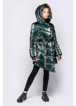 Cvetkov смарагдова зимова куртка для дівчинки Кессі